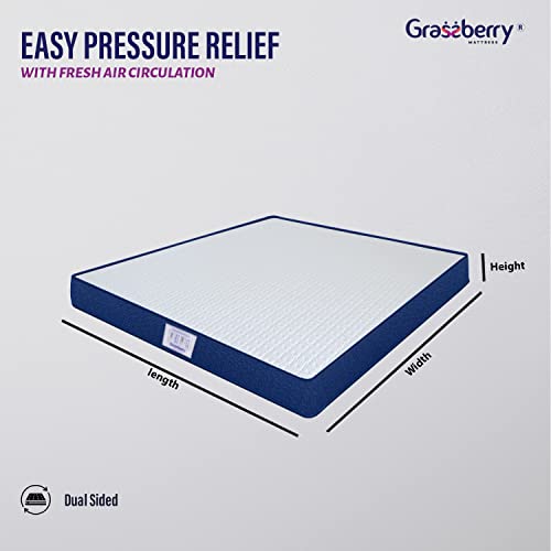 Grassberry Dual Sided Medium Soft Mattress (72x66x4) Queen