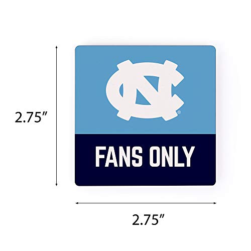 University of North Carolina Fans Only 2.75 x 2.75 MDF Wood Refrigerator Magnet