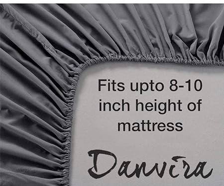 Danvira Single Cotton Bed Elastic Flat Bedsheet with 1 Pillow Cover 60x90 inch bedsheet Size 19x29 inch Pillow Size (Pattern-7)