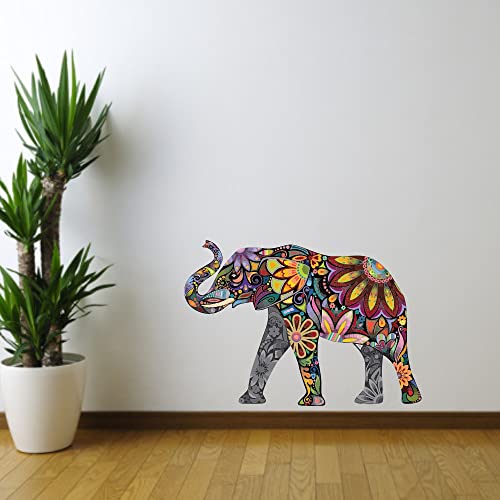 Wallzone Elephant Large Vinyl Wallsticker for Home Decoration (75 cm x 53 cm)