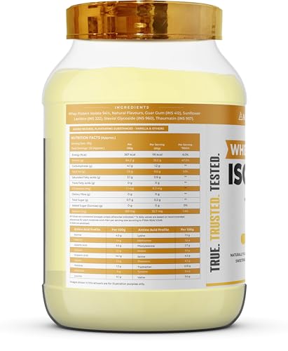 NATURALTEIN Natural Whey Protein Isolate Vanilla - 1 kg (Naturally flavored, Non-GMO, No Artificial Sweeteners)