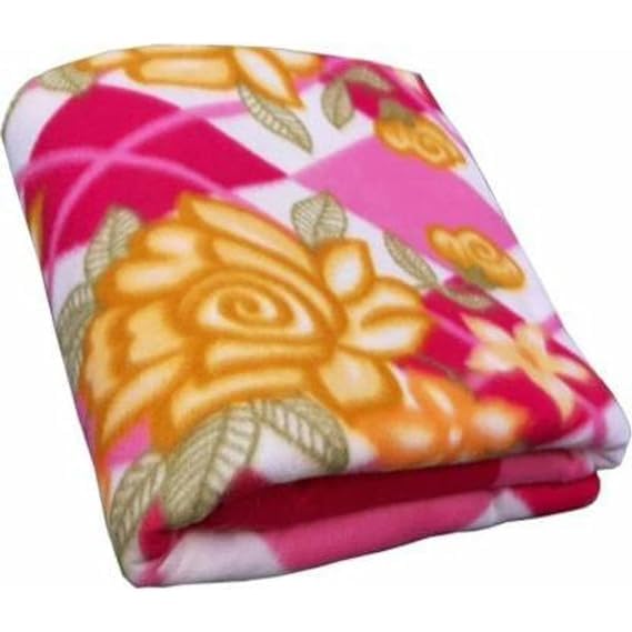 LiveWell Fleece Blanket Mild Winter Printed Single Bed Quilt Comforter Blanket - (Pink)