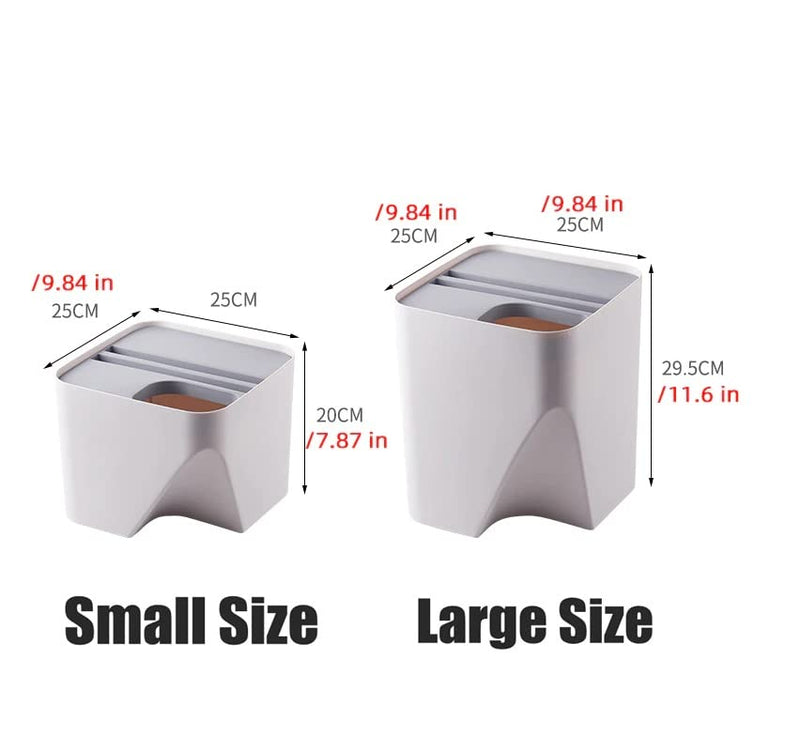 shopurb Kitchen Trash Can Stacked Sorting Trash Bin Recycling Bin Household Dry And Wet Separation Waste Bin Rubbish Bin For Living Room, Office, Bedroom, Bathroom, Kitchen (Set Of 2), Step-On