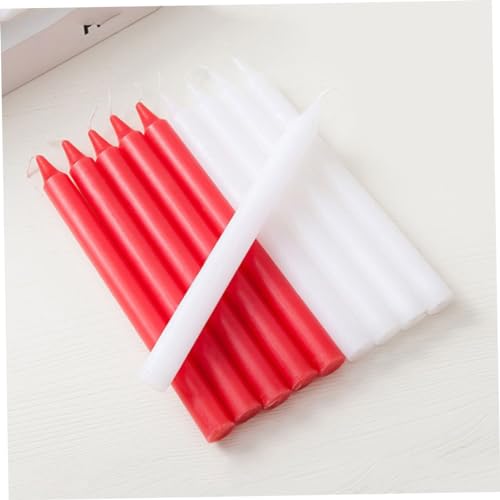 Alipis 20 Pcs Emergency Candle Outdoor Table Decor Scented Dinner Table Candles Long Screw Thread Candle Elegant Long Candles Wax Removal Art Decorate Banquet Red Paraffin Grace