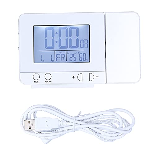 Digital Clock Large Display, 180 Degree Free Rotation Office Desk Decor for Bedroom for Household(Silver)