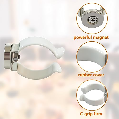 10pcs Magnetic Candle Clamps, Wall-mounted Hose Clamp Magnet PVC Coated Round Base Magnet Fastener for Hanging Indoor Outdoor Kitchen Tools Organization