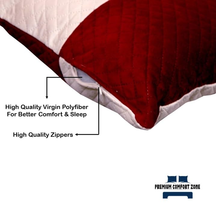 Premium Comfort Zone Polyfiber Filled Premium & Comfortable Pillow 1 pc (17 x 27 in) Red