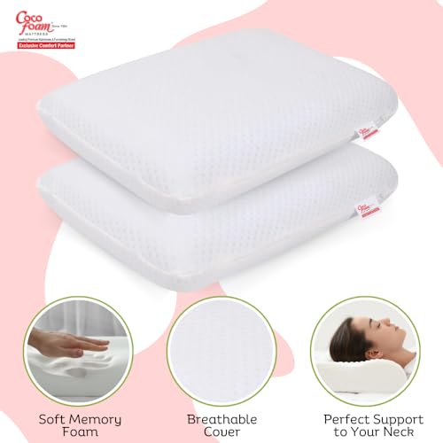 COCOFOAM Orthopedic Gel Infused Ventilated Memory Pillow (Pack of 1 Pillow, White)