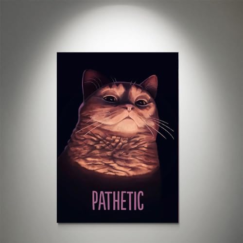 GADGETS WRAP Canvas Gallery Wrap Framed for Home Office Studio Living Room Decoration (9x11inch) - Pathetic Cat Meme