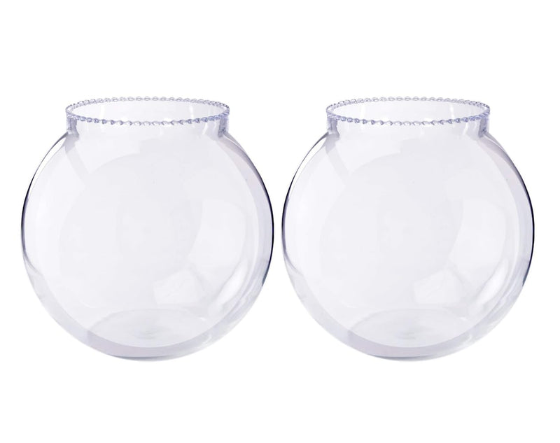 Urban Moon Mini Glass Flower Vase, Candy Jar, Money Plant, Bamboo Plant Pot, Mini Fish Bowl for Home, Table & Office Decoration - Pack of 2 Piece, 4 Inches