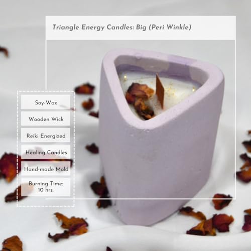 Triangle Energy Candle - Periwinkle (Vanilla & Cinnamon, Big)