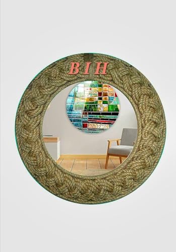 Big international handicraft Hand oprated Well Mounted Home Decor Jute Rope Mirror (Round, 24,inch)