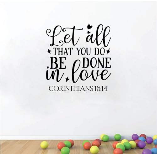 VVWV Let All That You Do Bible Quotes Wall Sticker for Home Bedroom Hall Living Room Wall L x H 53 cm x 55 cm