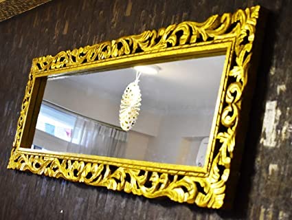 WOOD HUT MART Hand CARWING Wall Mirror Frame DECORETED Item