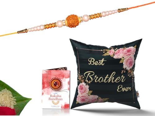 Pillow Rakhi for Brother with Gift - Rakhi with Rakhi Cushion with Filler Greeting Card- Rakhi for Brother, Gifts for Brother, Gifts for Rakhi, Gifts for Rakshabandhan Rakhi Gifts-CH-BRO-18-PB