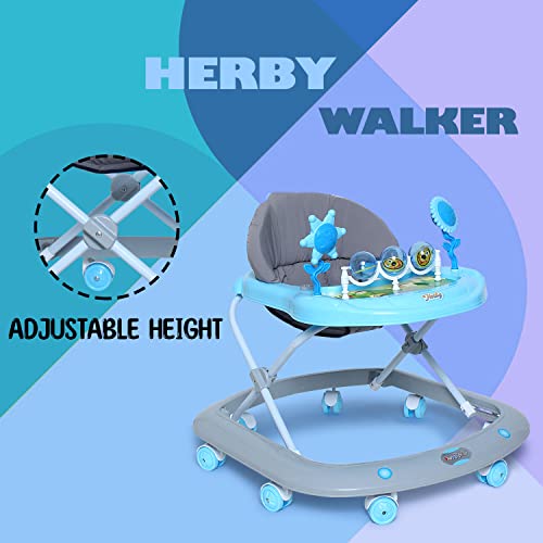 Funride Baby Walker 9 Months + Herby Foldable Activity Walker with Adjustable Height for Boys and Girls