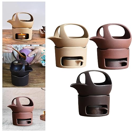 SAZ DEKOR Ceramic Tea Light Holder Warmer Tealight Warmer for Patio Balcony Light Brown