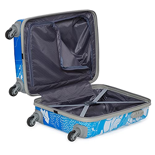 Skybags Trooper 55 Cms Small Cabin Polycarbonate Hard Sided 4 Spinner Wheels Luggage/Suitcase/Trolley Bag- Blue and White