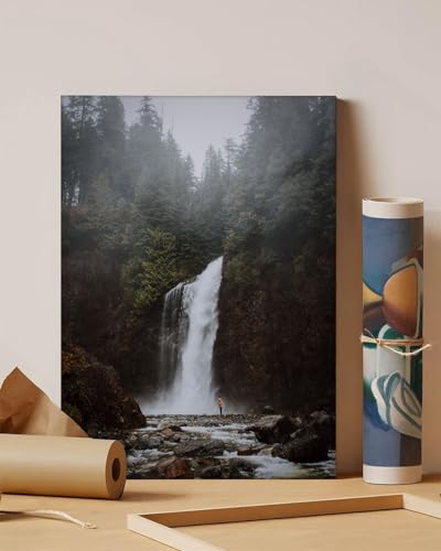 GADGETS WRAP Canvas Gallery Wrap Framed for Home Office Studio Living Room Decoration (11x14inch) - Water Falling