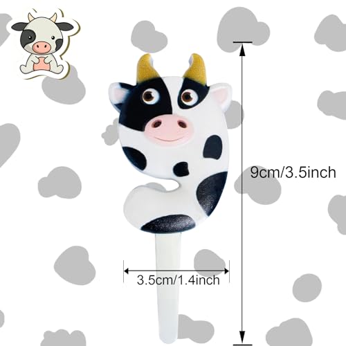 Cow Number 9 Birthday Candle, 9th Birthday Farm Party Supplies, Cute Cow Pattern Number Candle for Birthday Cake Topper Decorations