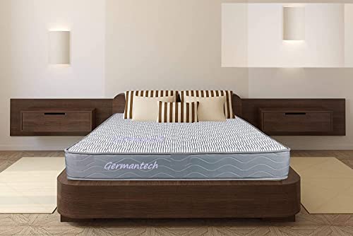 Germantech 8 Inch Bonnell Spring Mattress Double Bed Size Mattress Medium Soft Firmness H R Foam Bounce Bed Mattress (72x47x8 Inch)