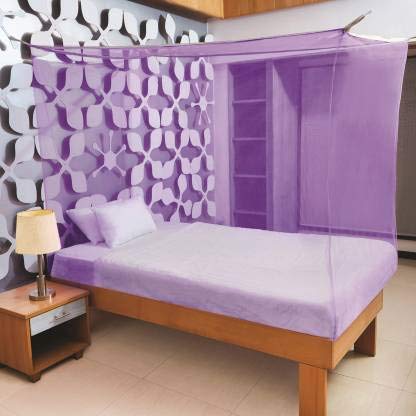 Divayanshi Mosquito Net for King Size Double Bed Extra Large Size Polycotton (Purple, 8x8)