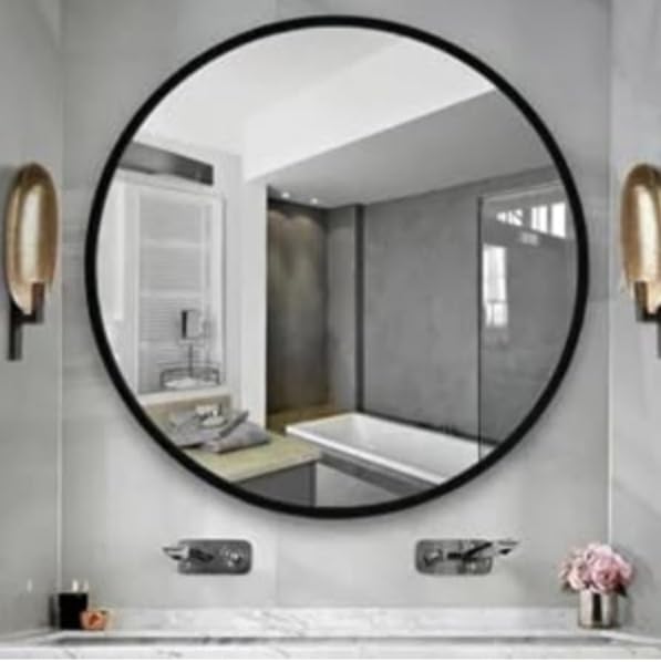 Black,Round Large Mirror