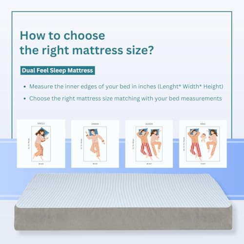 Nityam Interio Dual Feel Sleep Mattress – Comfortable Foam Mattress with Soft Top Layer & Medium-Firm Support,Durable Foam Mattress, Anti-Microbial Fabric, 7-Year Warranty (72X47X6, Diwan)