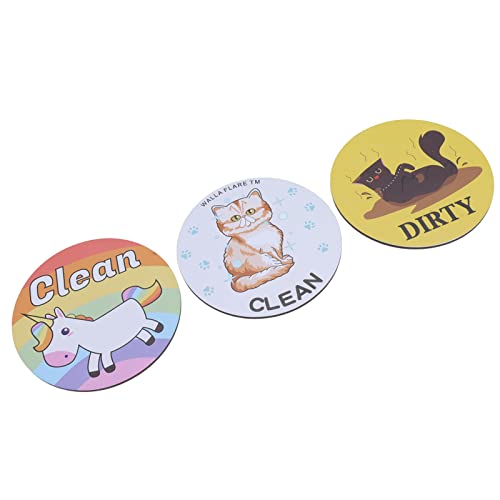 Ubersweet® Dishwasher Magnets Clean Dirty Signs 3 Scratch Resistant Refrigerator Magnets Double Sided (Combination One)