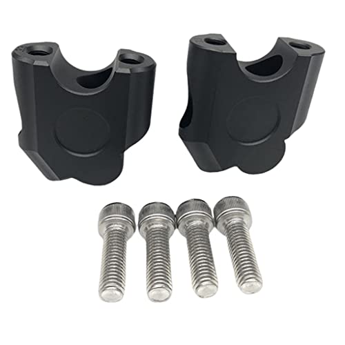 ATORSE 7/8" 22Mm Motorcycle A.T.V. Dirt Bike Motocross Handlebar Risers Black | 2 Handlebar Riser Clamps 4 Fixing Bolts