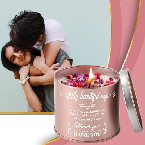 BLUMUZE Mothers Day Gifts from Husband for Wife, Lavender Scented Candle Gifts for Wife from Husband, Birthday Gifts for Wife, Wife Gifts for Anniversary - 9oz