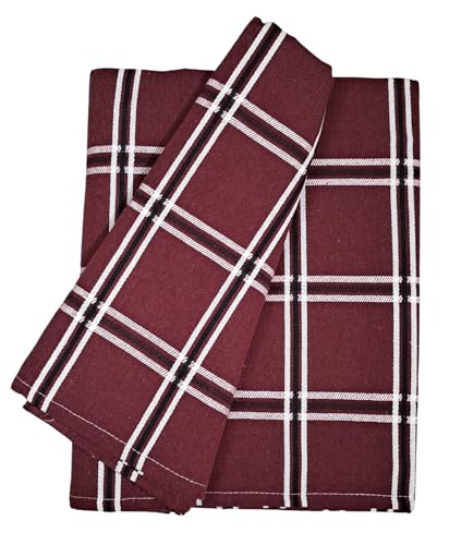 Arvore Bunkaar Single Size Cotton Bedsheet/Blanket/Solapur Chaddar for Daily use (60x90 inches) Set of 1 (Maroon Red Checks)