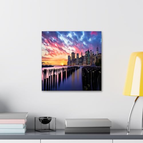 GADGETS WRAP Canvas Gallery Wrap Framed for Home Office Studio Living Room Decoration (10x10inch) - New York 7