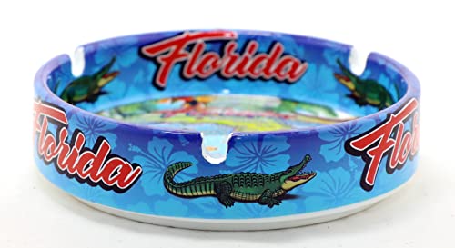 Florida Map Full Wrap Porcelain Ashtray 5"