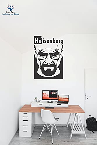 Breaking Bad Hero Heisenberg Silhouette Self Adhedsive Black Vinyl Sticker for Living Room, Bedroom and Home Decor