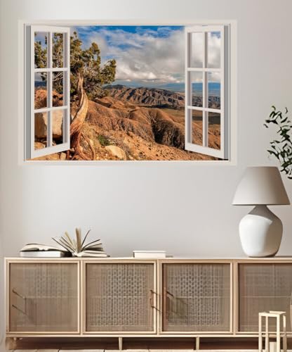 JVERF - JZZA32831 USA Parks Stones Mountains Joshua Tree California| Self-Adhesive Open Window Wall Sticker