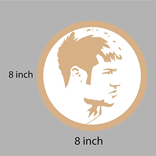 DOTME Football Player Neymar Wooden with Vinyl Sticker Wall Decorative Design for Home Kids Boys Girls Bedroom Living Room Hall DIY Art 8 INCH (White)