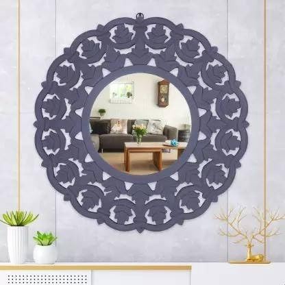 VAS Collection MDF Mirror Frame for Wall Decor,Bedroom,Living Room,Bathroom & Hallway,24"x24",Multicolour