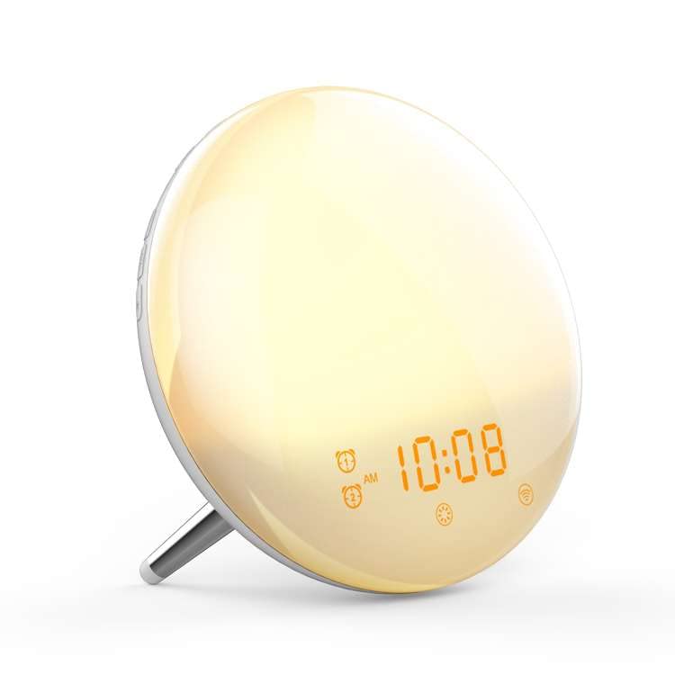 arcnics Polycarbonate-Smart Wifi Sunrise Wake Up Light With Alarm Clock For Bedroom/Bedside Table,Living Room With Fm Radio,Sunrise/Sunset Simulation,4 Alarm Functions,Snooze,7 Colors,7 Natural Sound