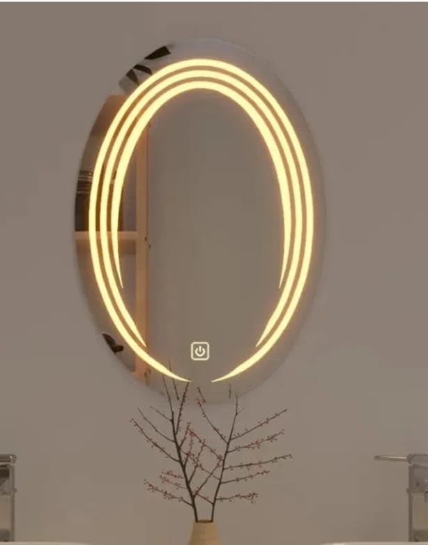 Vasu Agency LED Mirrors: Versatile Designs for Bathroom, Drawing Room, or Dressing Table (Oval, Small)