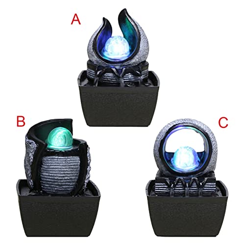 ATORSE® Creative Waterfall Fountain Led Lights Ornament Feng Shui Living Room A