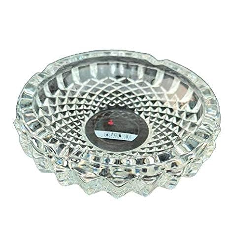 Zeguard Handicraft Crystal Round Ashtray with Attractive Pattern | Best for Home Decor Office Table Decor | 13cm