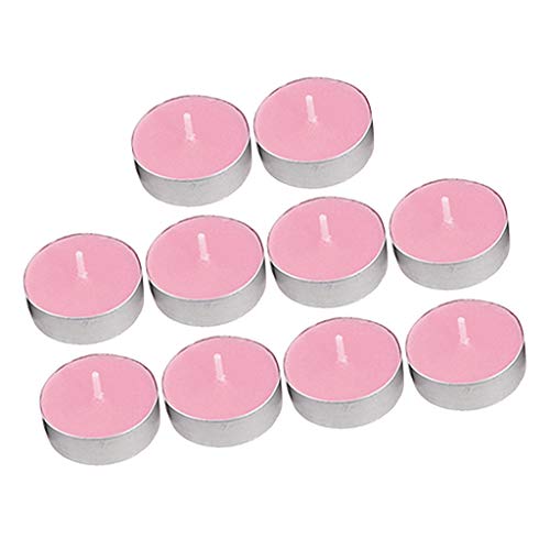 ATORSE® 10Pcs Smokeless Round Tealight Candles 3.5X1Cm Pink