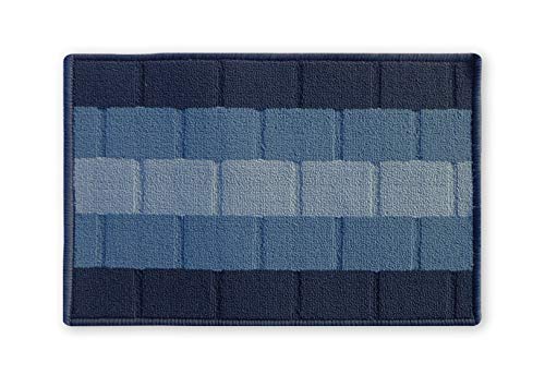 Status Polypropylene Door Mat (Pack of 2) - 58 cm x 38 cm (Blue Brown)