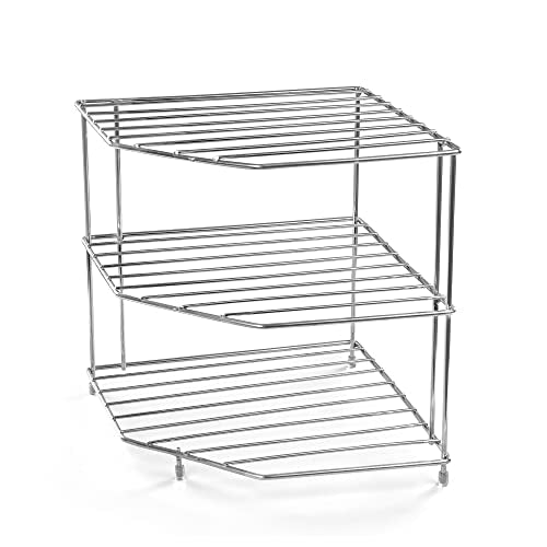 kiosk Kitchen Storage Rack, 3 Tier, Stainless Steel, for Pantry, Countertop and More