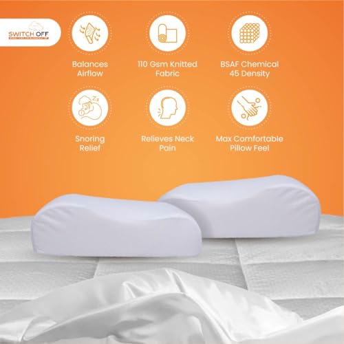 Switch-off Smart Adjustable Memory Contour Pillow,Discover The Perfect Pillow for Your Best Night's Sleep (17X27Inch) (Pack of 6)