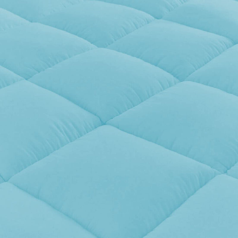 Jaipur Linen 800GSM Hollow Fibre Mattress Padding/Topper Sky Blue Single Bed-36 Inch X 78 Inch