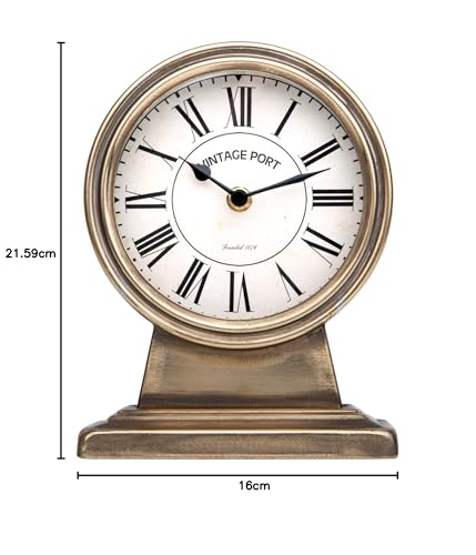 NIKKY HOME Gold Table Clock, Silent Non-Ticking Battery Operated Desk Clock for Living Room Decor Shelf - Chic Home DÃƒ©cor for Tabletop, Countertop