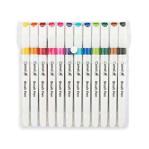 Camlin Brush Pen 12 Shades, Bold - Assorted