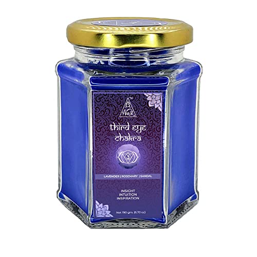 Anshil Third Eye Chakra Candle with Amethyst Crystal | Ajna Candle | Aromatherapy Candle | Chakra Candles | Meditation | Chakra Balancing (Hexa)[GET Free Surprise Gift with Every Order]